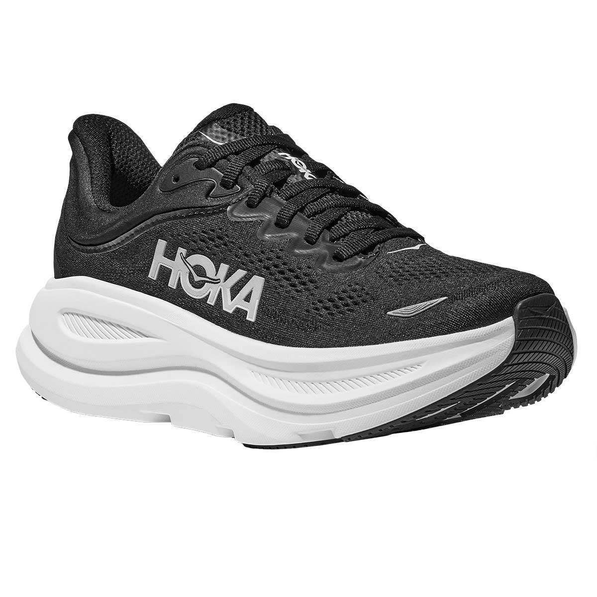 Hoka Bondi 9 Shoe Women's in Black and White